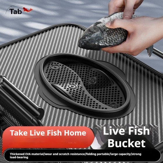 Tab Premium EVA Live Fish Bucket | Collapsible & Waterproof Fishing Tank